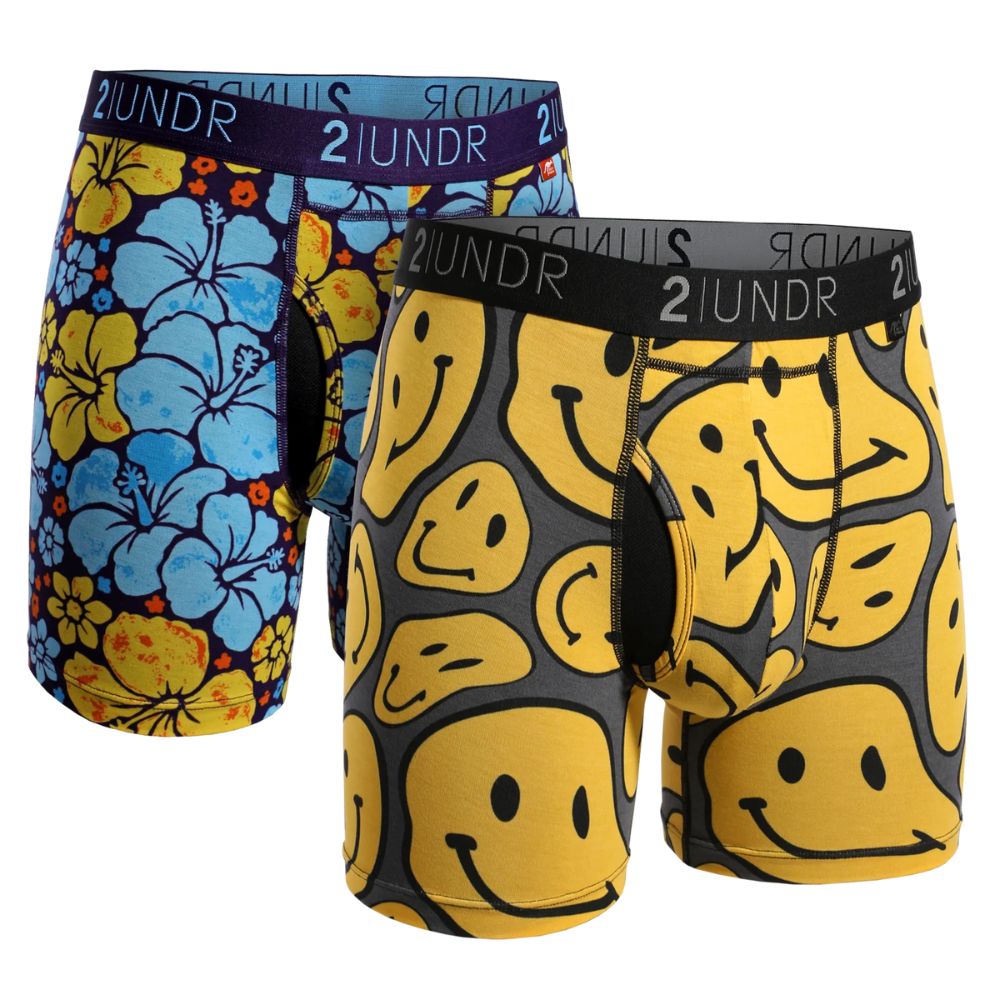 2UNDR Men's Swing Shift Prints Boxer Briefs - 2 Pack