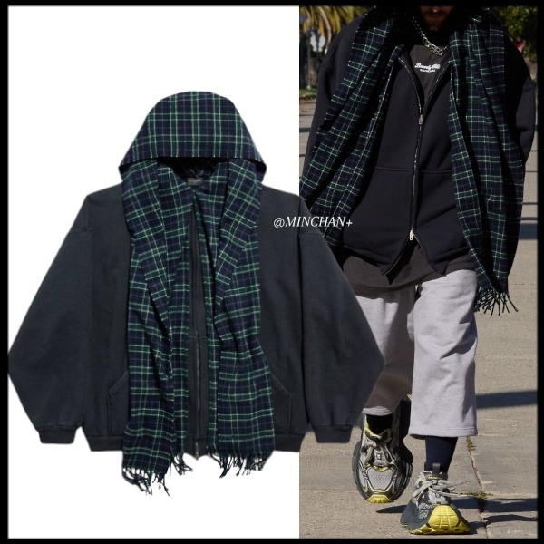 BALENCIAGA  |Tartan Unisex Street Style Long Sleeves Plain Cotton