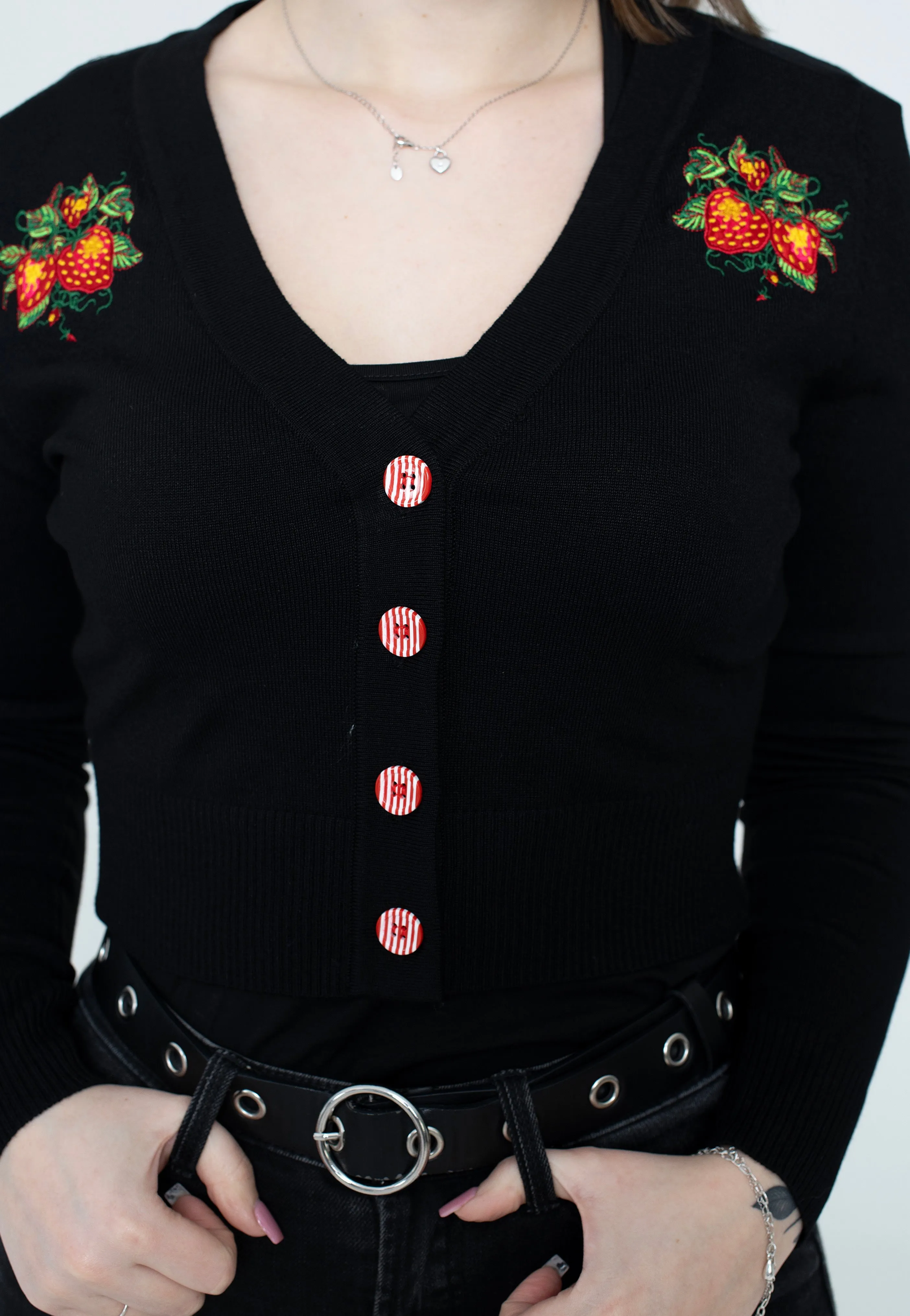 Banned Apparel - Strawberry Fields Black - Cardigan