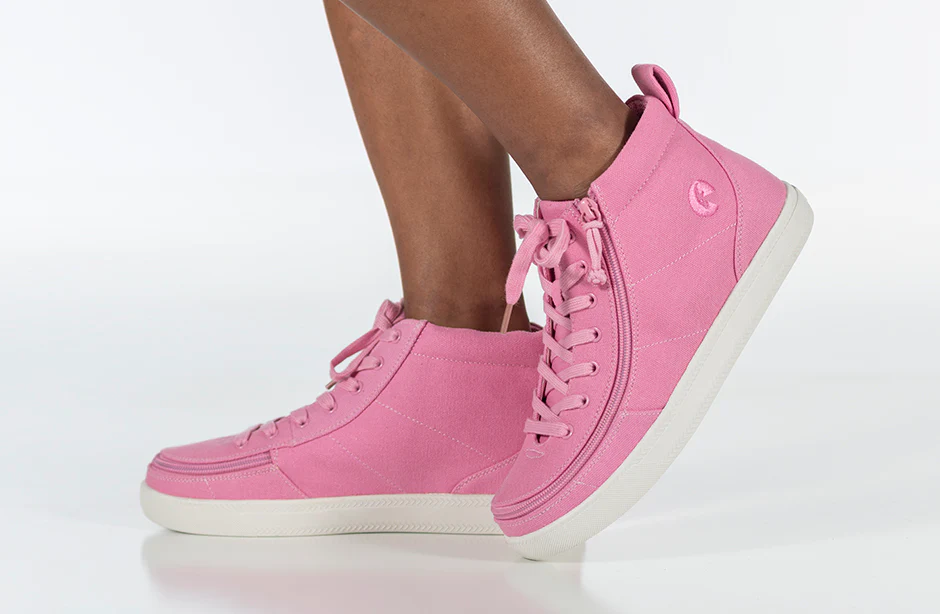 Billy Girls Youth Hightop Zip Up Sneakers- Pink