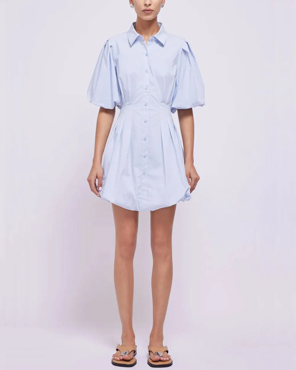 Blue Haze Cleo Balloon Pintuck Mini Dress