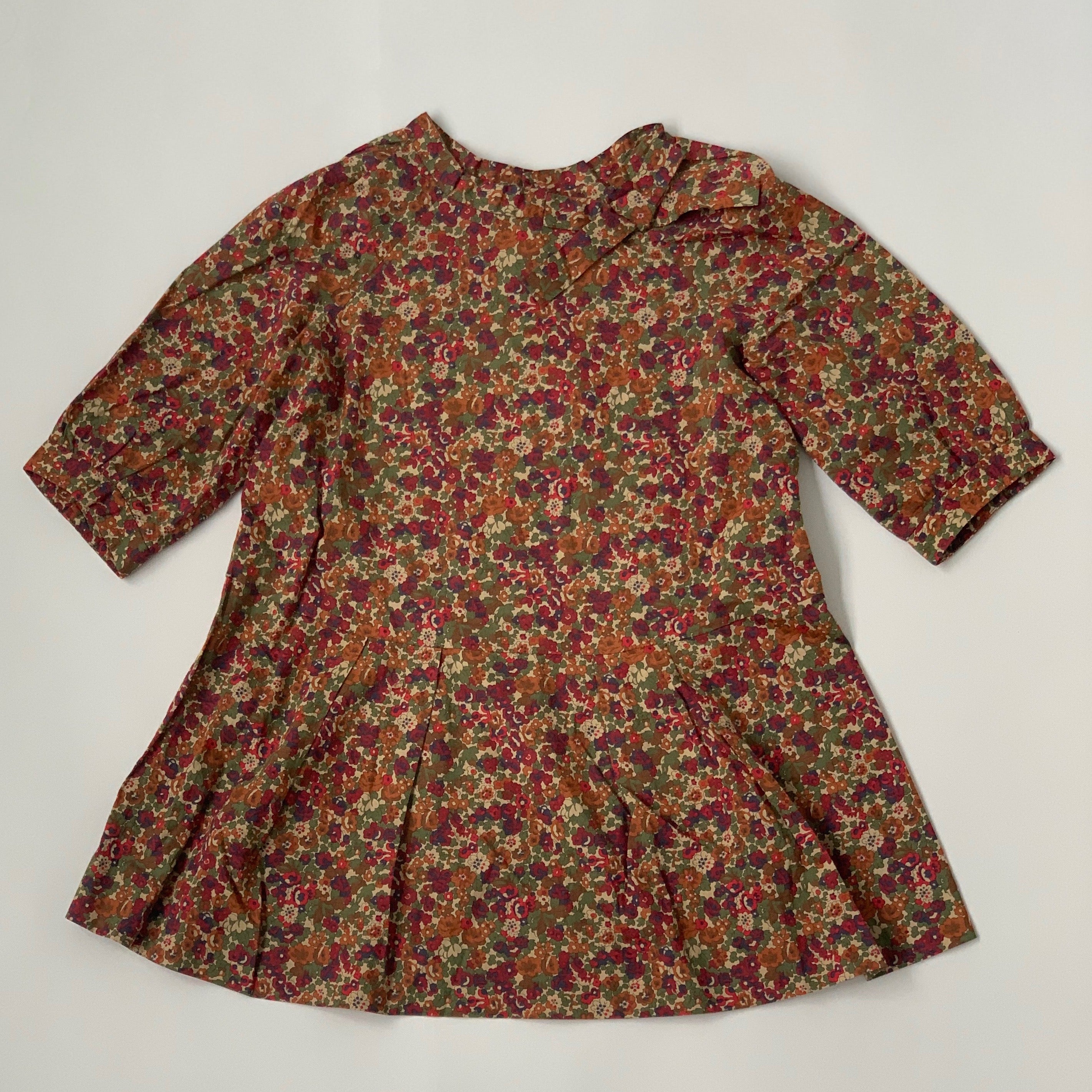 Bonpoint Autumnal Toned Liberty Print Dress: 3 Years