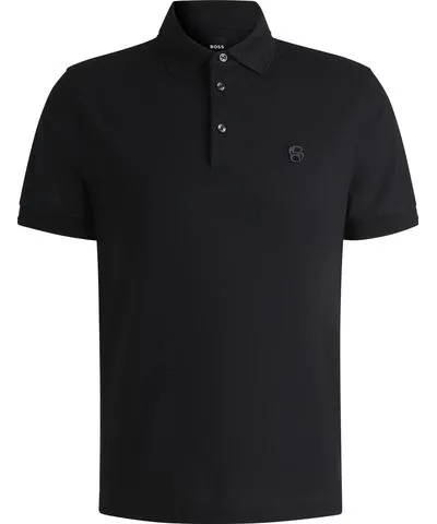 Boss Cotton-piqué polo shirt with Double B monogram