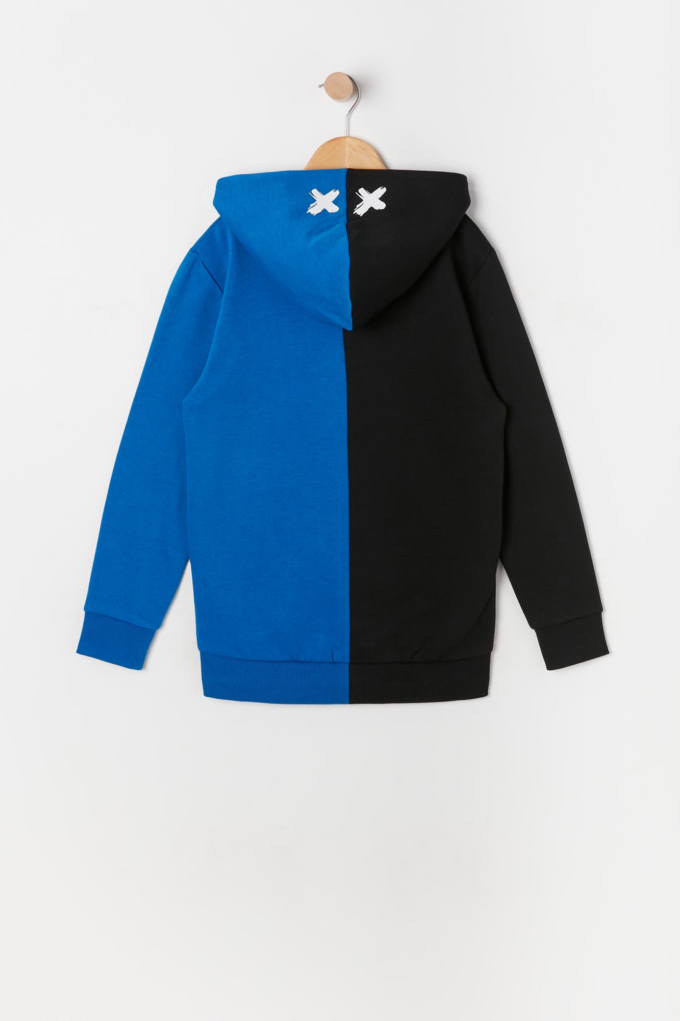 Boys Spliced Kanji Bear Graphic Hoodie