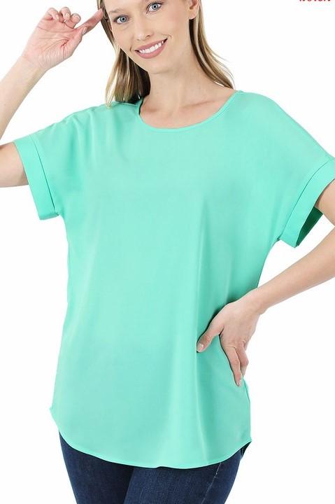 Brilliant Boat Neck Top in Mint