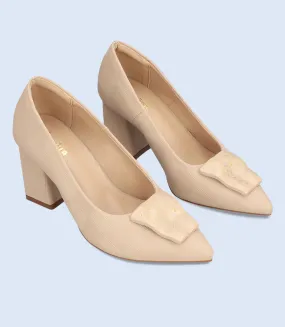 BW8615-BEIGE-Women Casual Court Shoes