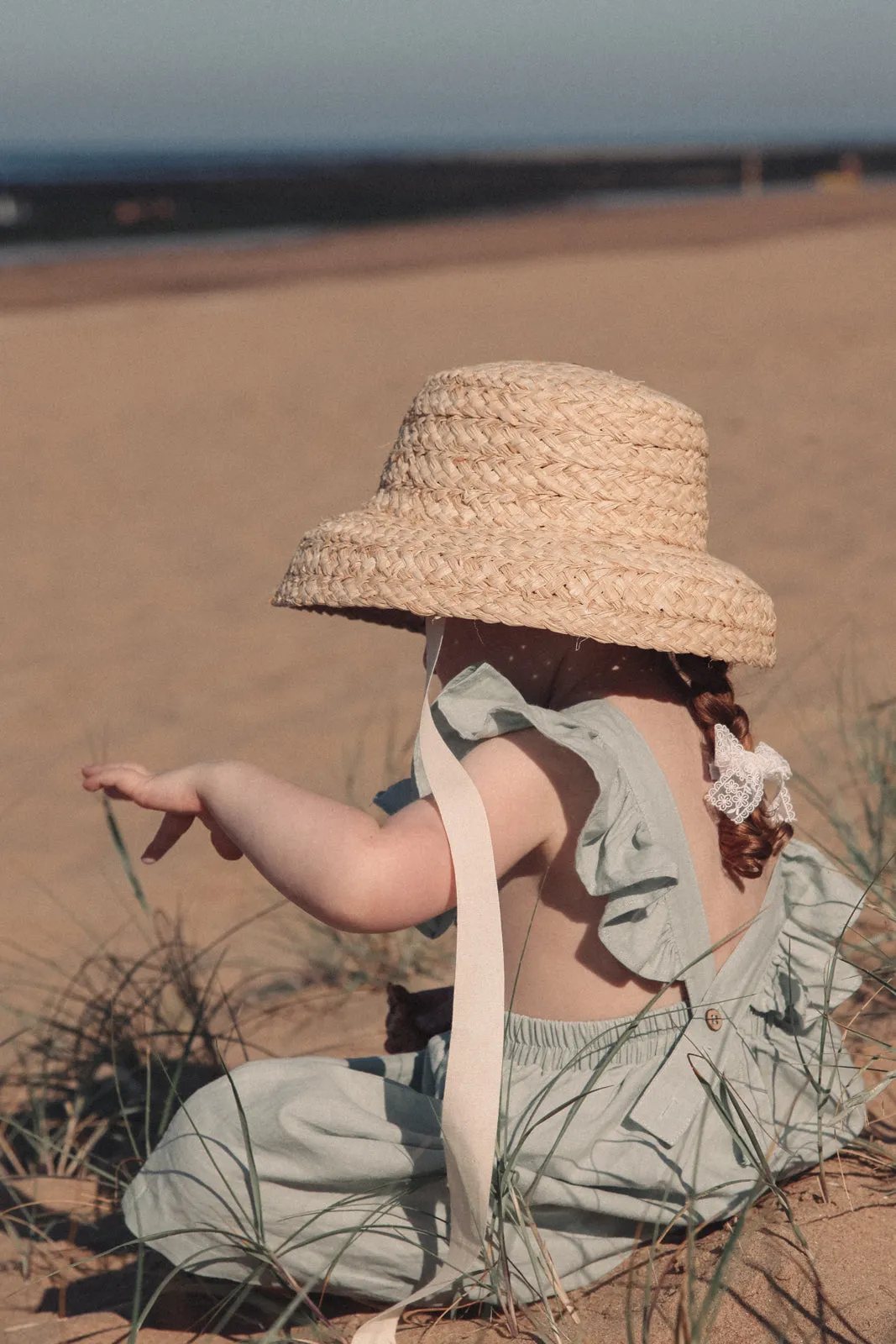 Childrens Raffia Tie Hat