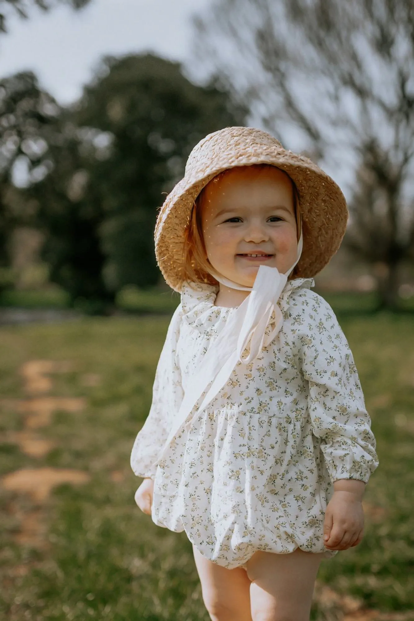 Childrens Raffia Tie Hat