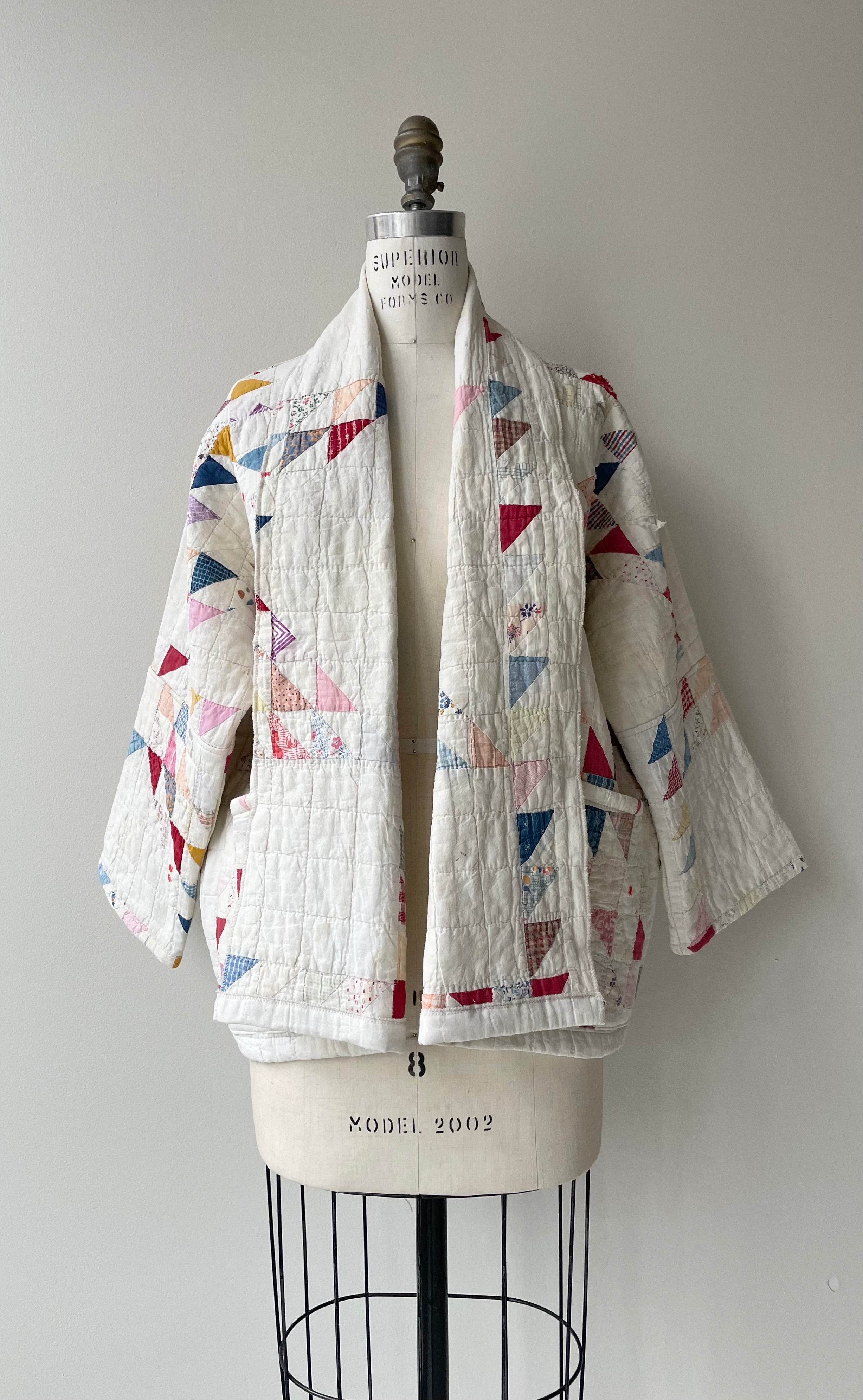 Colorful Sawtooth Handmade Quilt Coat