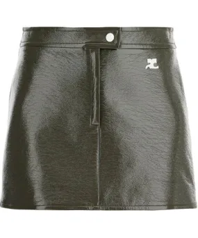 Courrèges coated cotton mini skirt