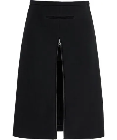 Courrèges midi twill skirt with zipper