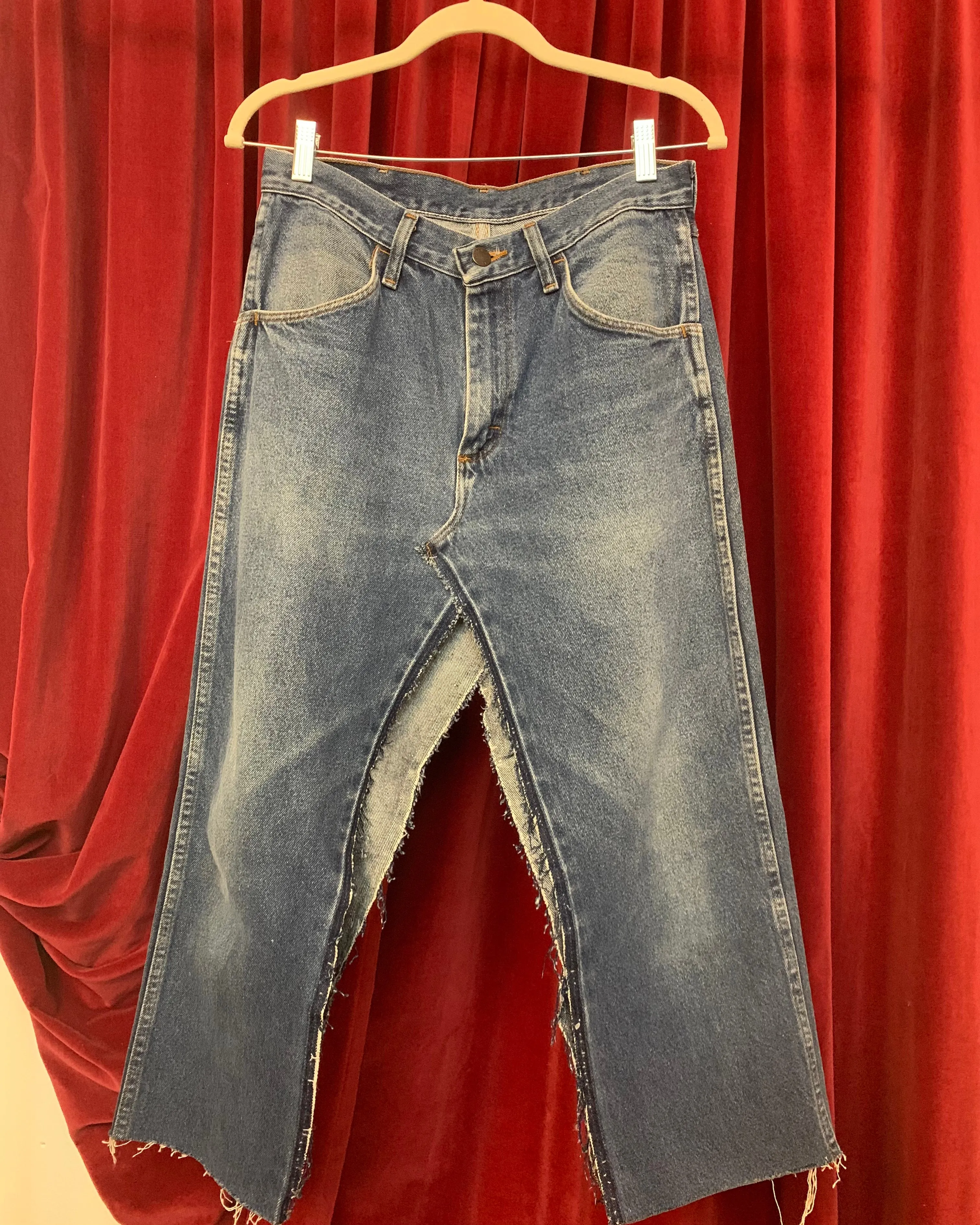 Custom transformed jean skirt