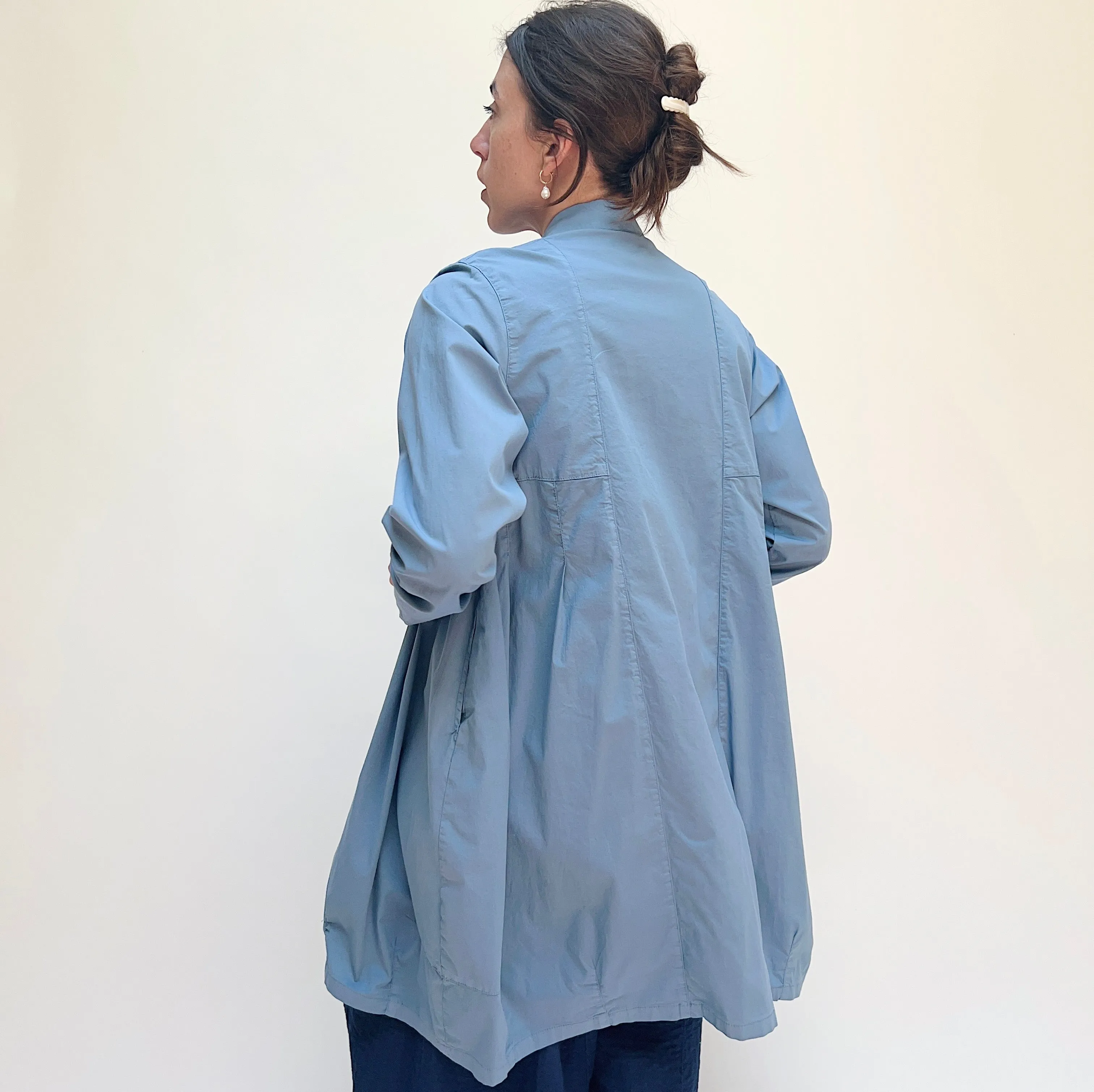 Eleven Stitch | Darted Coat in Powder Blue