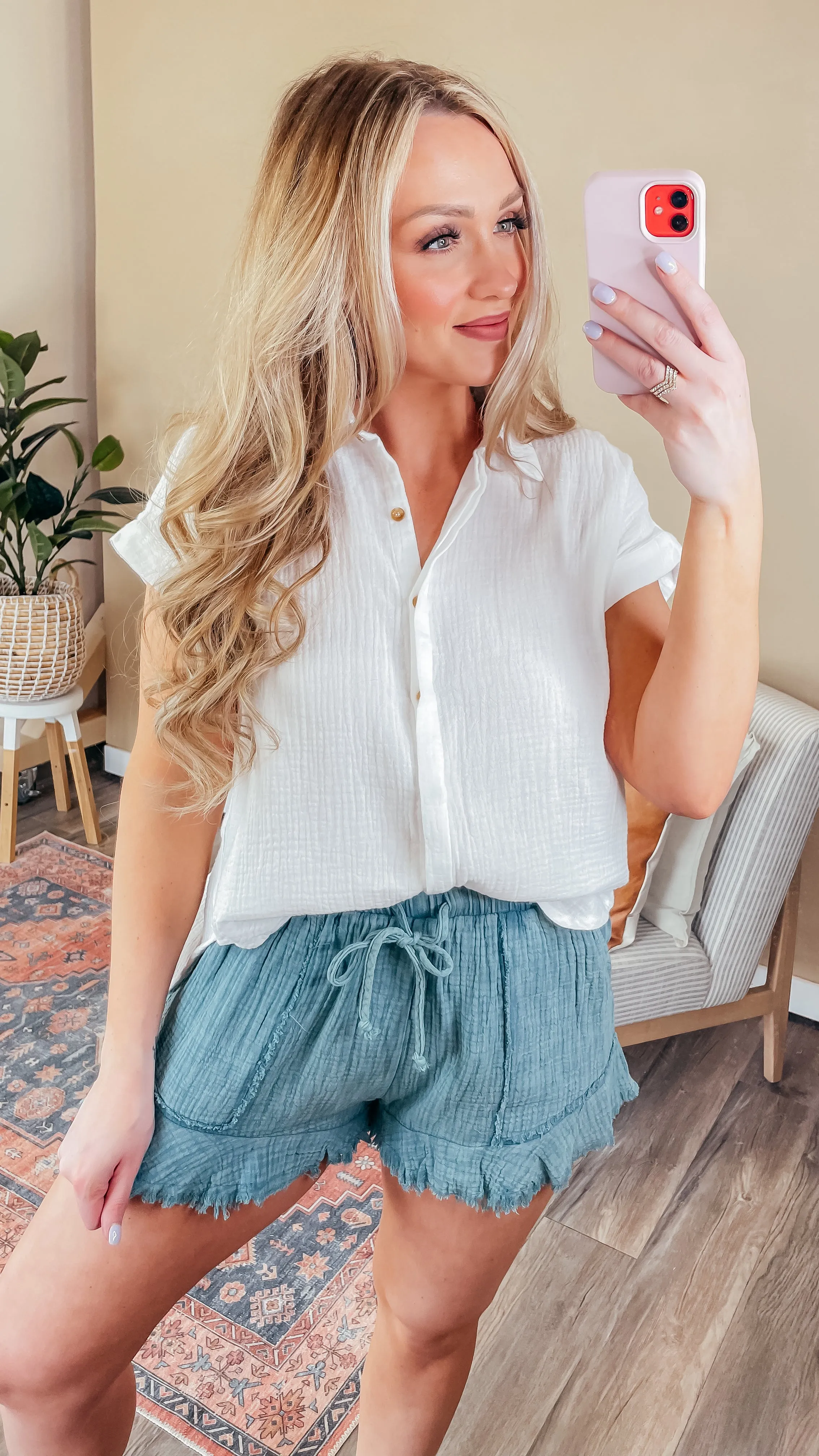 Essential Button Up Top - 2 Colors