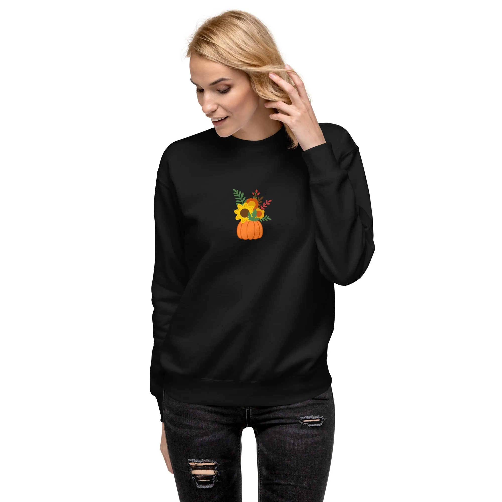 Fall Pumpkins and Flowers Unisex Premium Sweatshirt