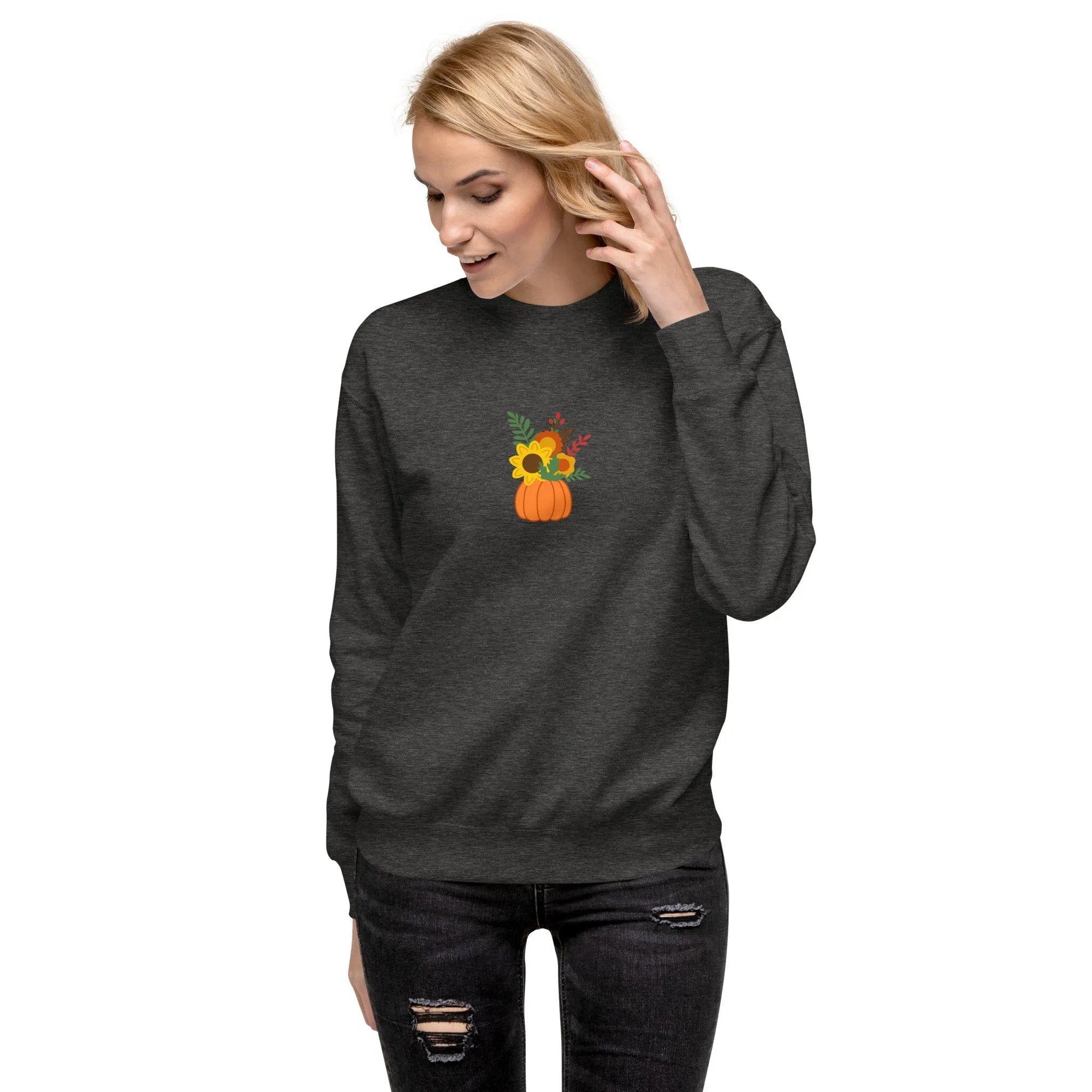 Fall Pumpkins and Flowers Unisex Premium Sweatshirt