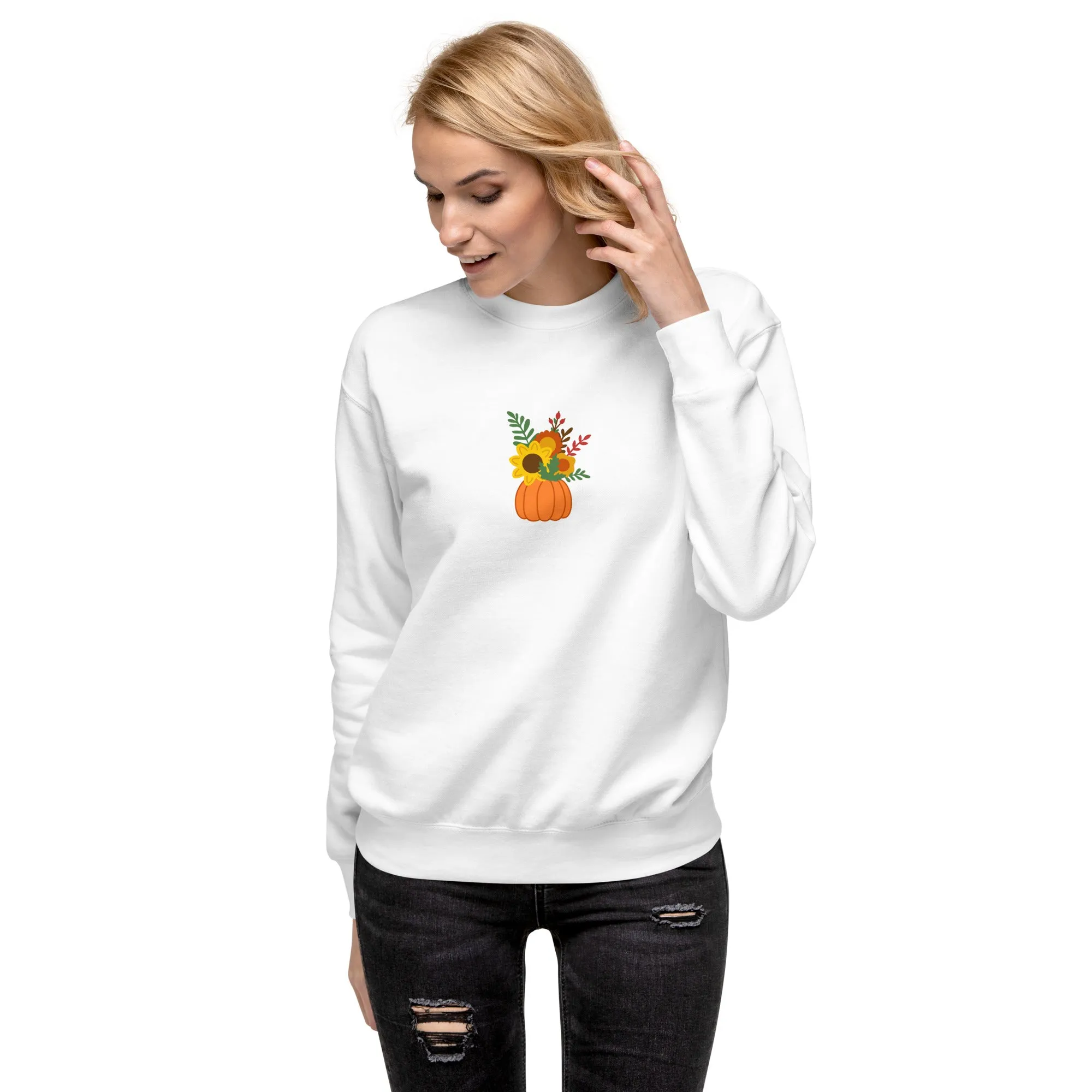 Fall Pumpkins and Flowers Unisex Premium Sweatshirt