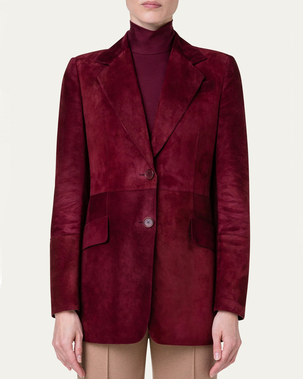 Garnet Suede Single Breasted Blazer