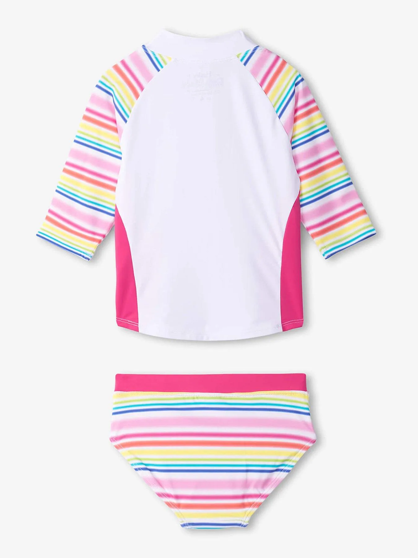 Hatley Girls Dazzling Stripes Rashguard Swim Set - White