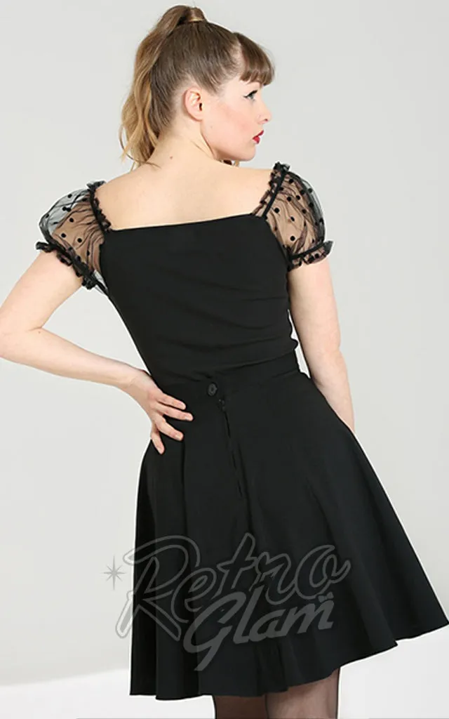 Hell Bunny Amandine Top in Black - M left only