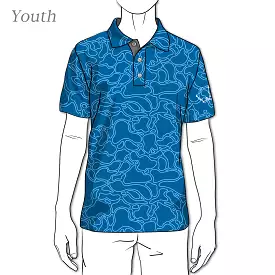 Island Coral - OGA Youth Polo - Makai Blues