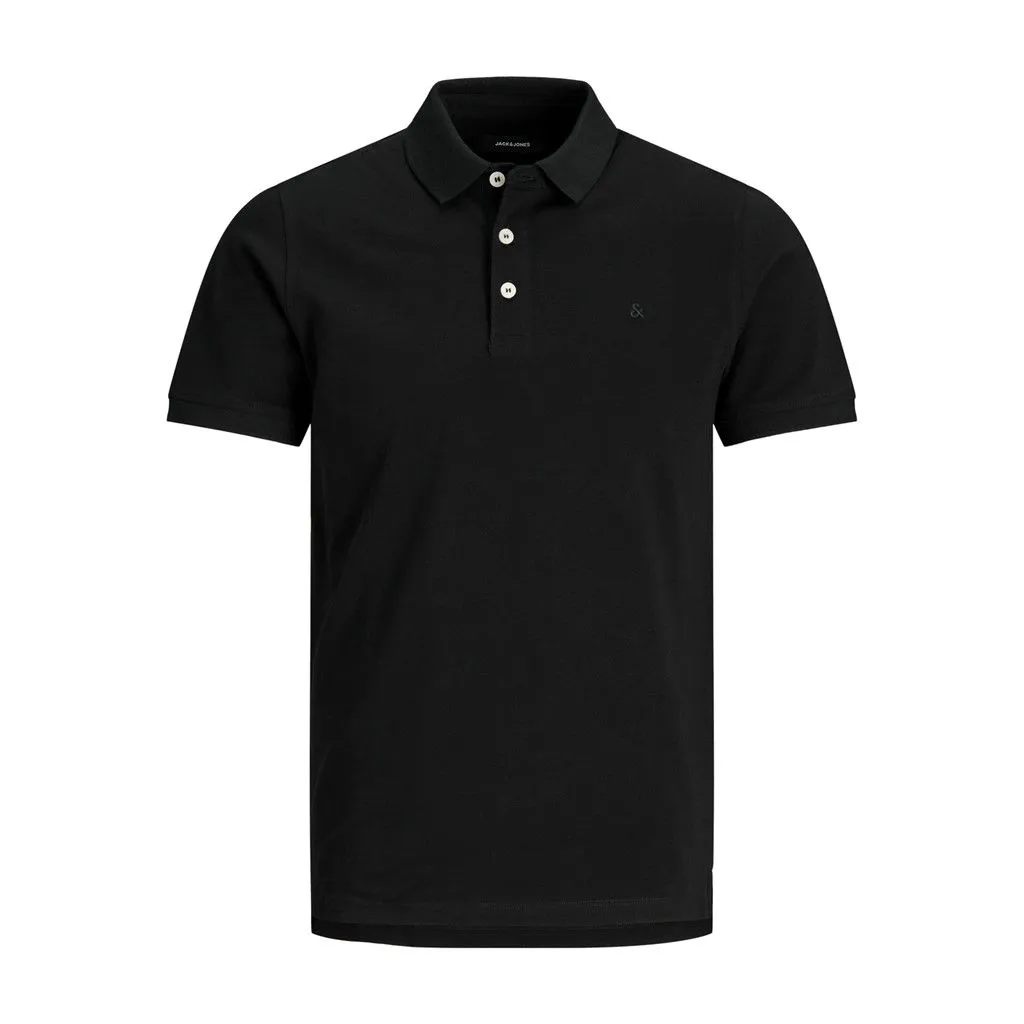 Jack & Jones Paulos Plain Polo Shirt Black