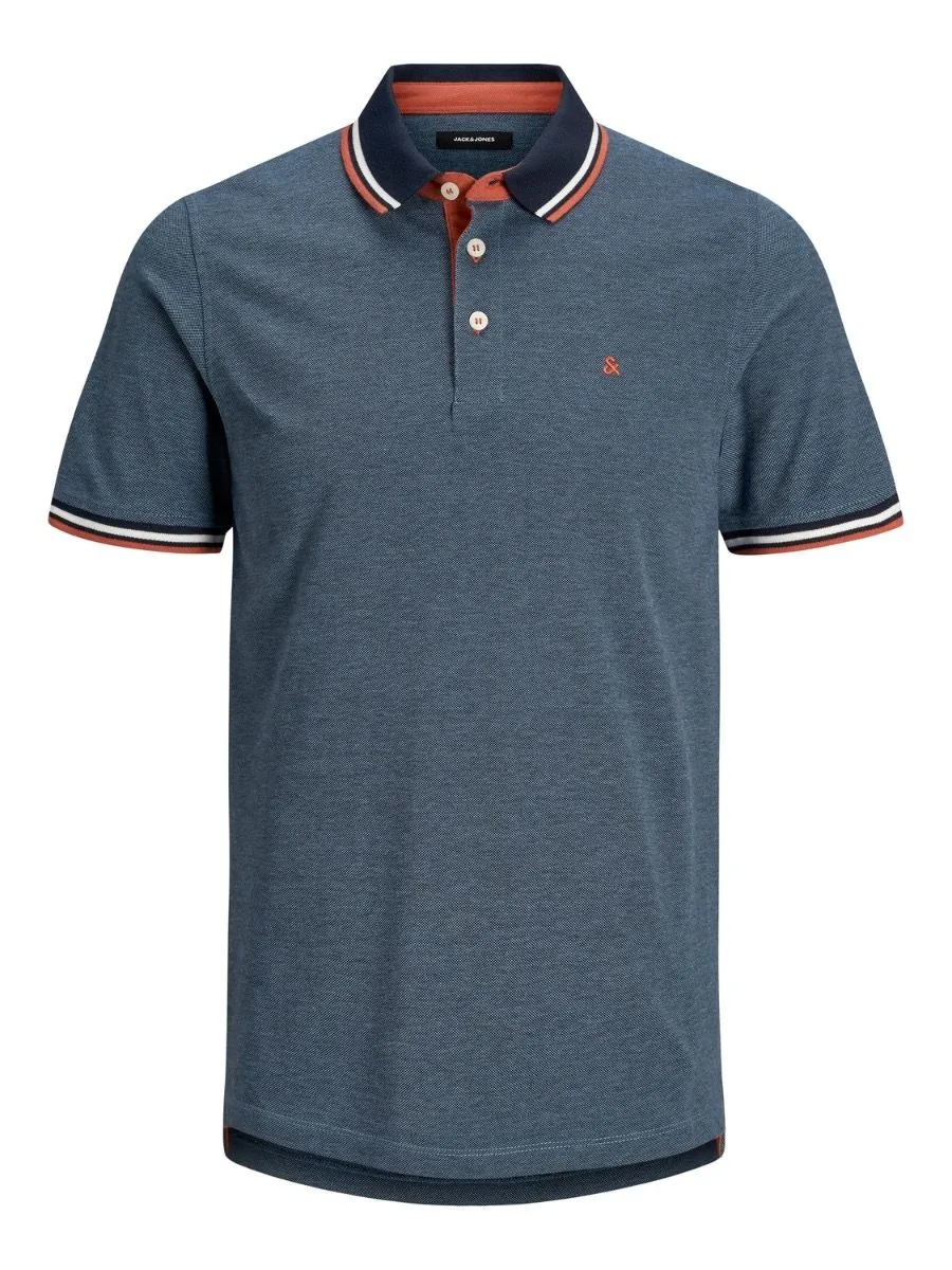 Jack & Jones Paulos Tipped Polo Shirt Denim Blue