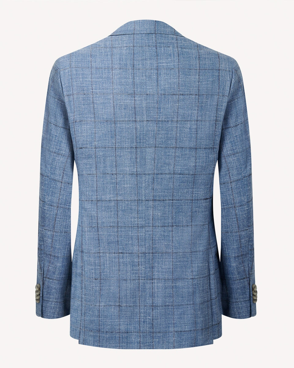 Joseph Abboud Linen Silk Jacket Blue Check