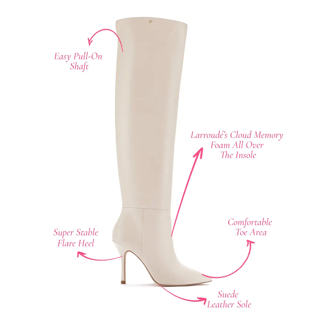 Kate Hi Boot In Ivory Leather