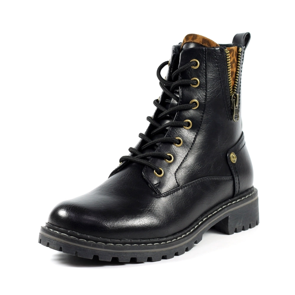 Ladies Lunar Boots Black Laced Military Style Nevada Inside Zip sale