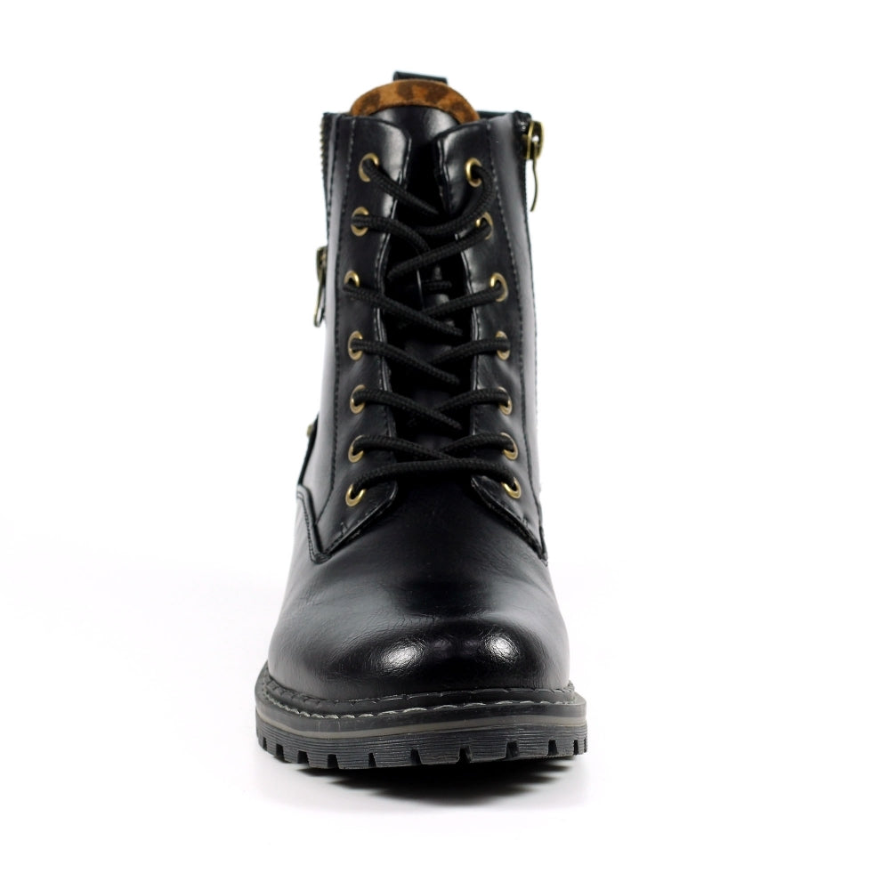 Ladies Lunar Boots Black Laced Military Style Nevada Inside Zip sale