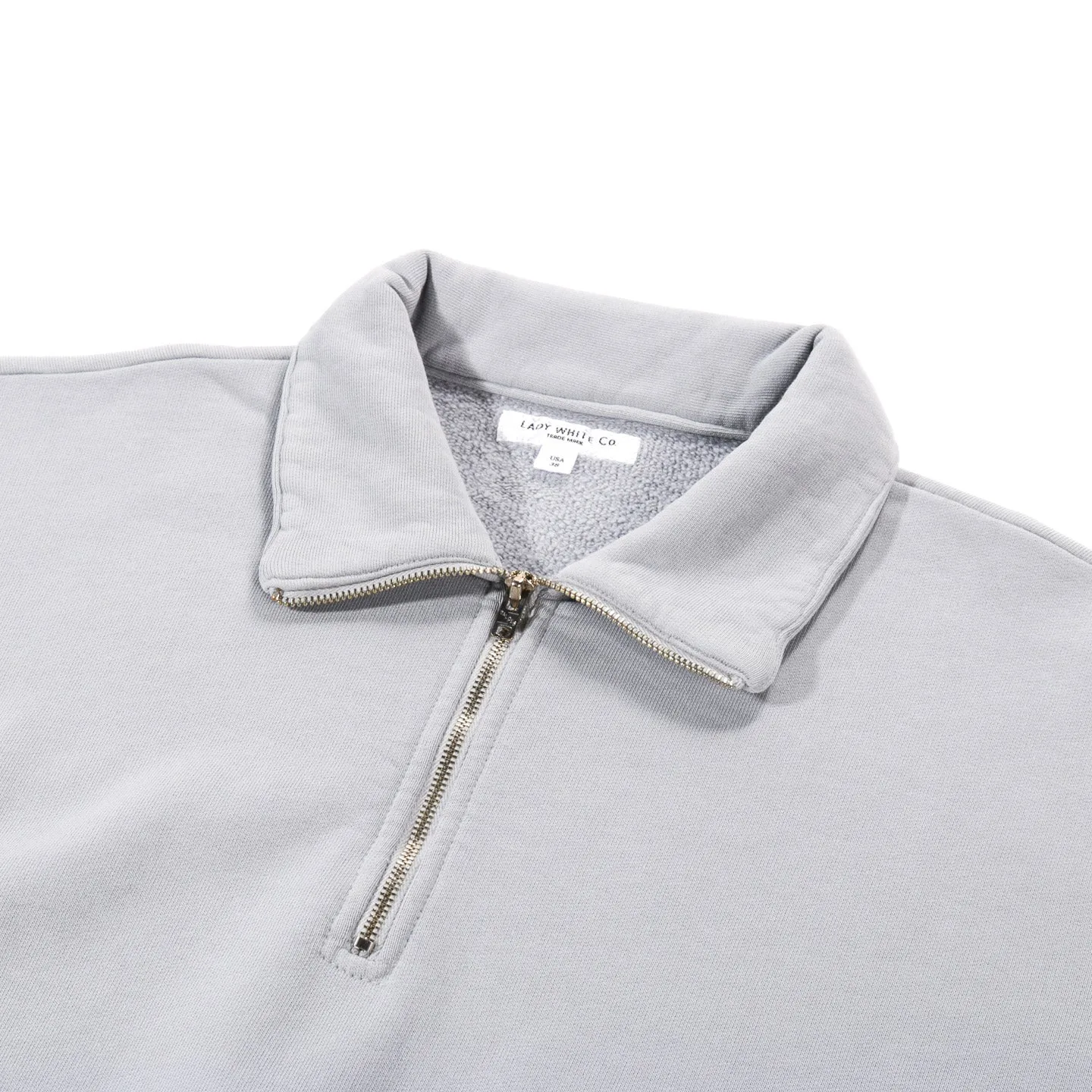 LADY WHITE CO. QUARTER ZIP SWEATSHIRT FOGGY BLUE