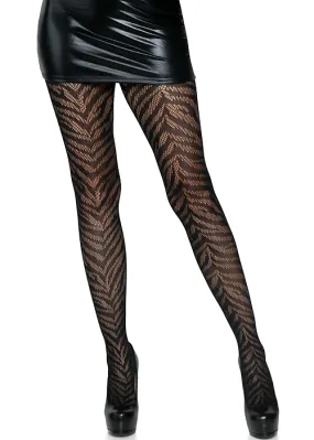 Leg Avenue Zebra Net Black Tights ()