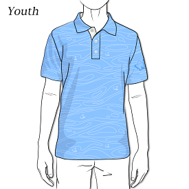 Liquid Ice Blue - OGA Youth Polo - Icy Blue