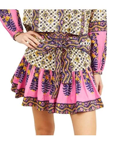 LOVE THE LABEL Ruby Mini Skirt In Zina Print