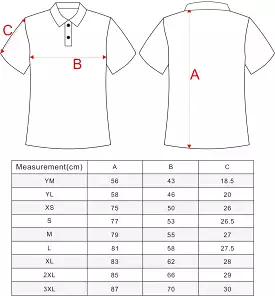 MENS and LADIES POLO SIZING CHART