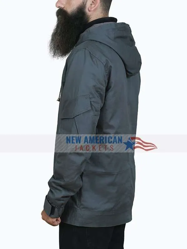 Mens Tom Grey Hooded Jacket - New American Jackets