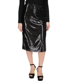 MICHAEL Michael Kors Womens Below Knee Sequined Midi Skirt