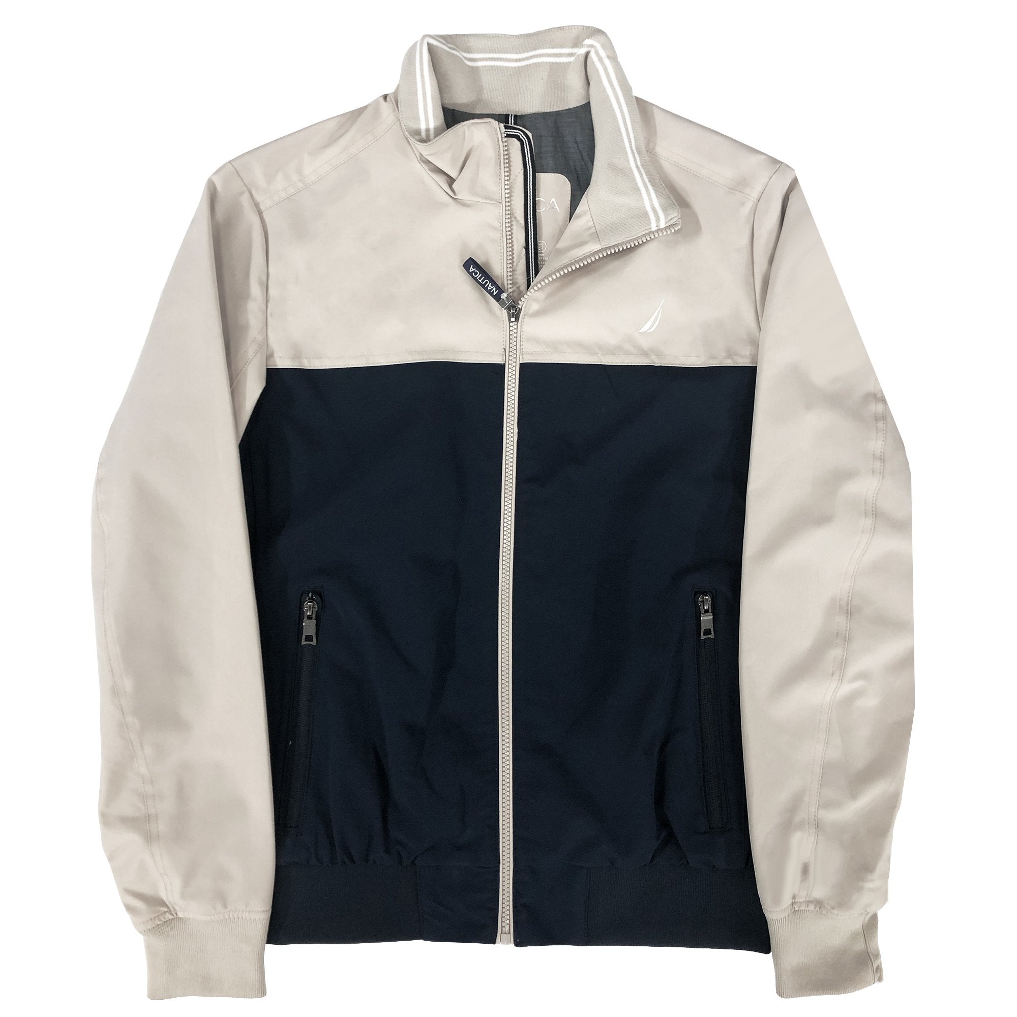 Nautica Mens Lightweight Waterproof Jacket  - NAVY / STONE