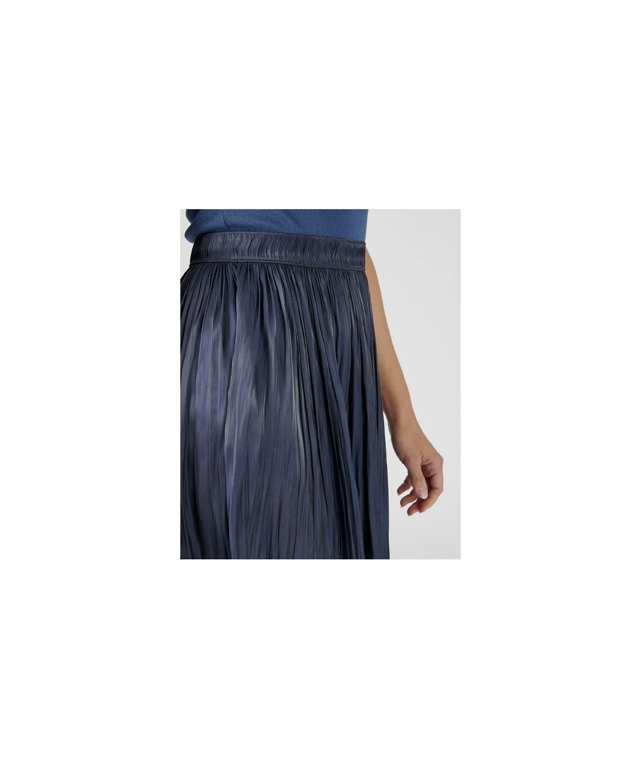 Navy Crinkle Skirt