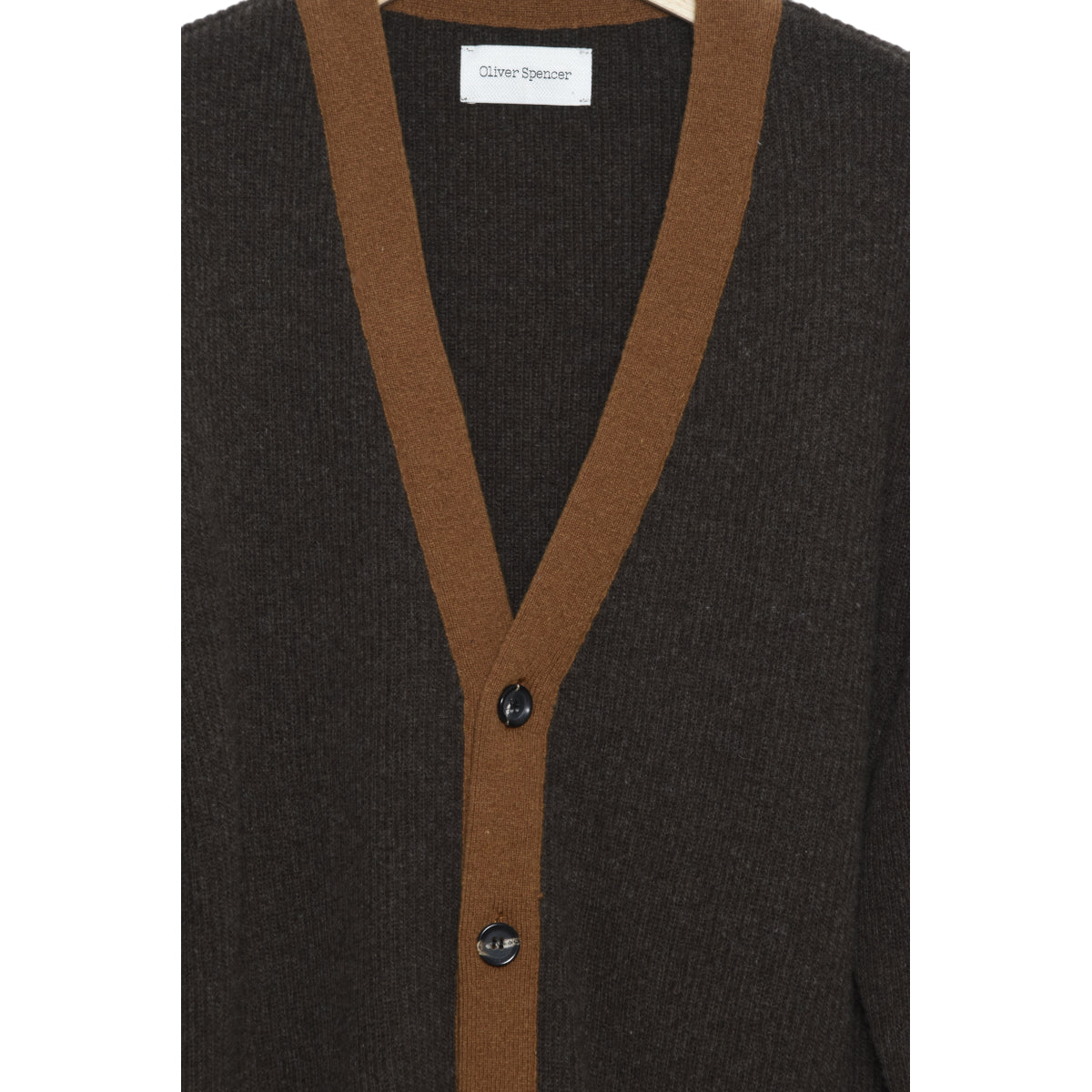 Oliver Spencer Caradale Cardigan Benson chocolate brown