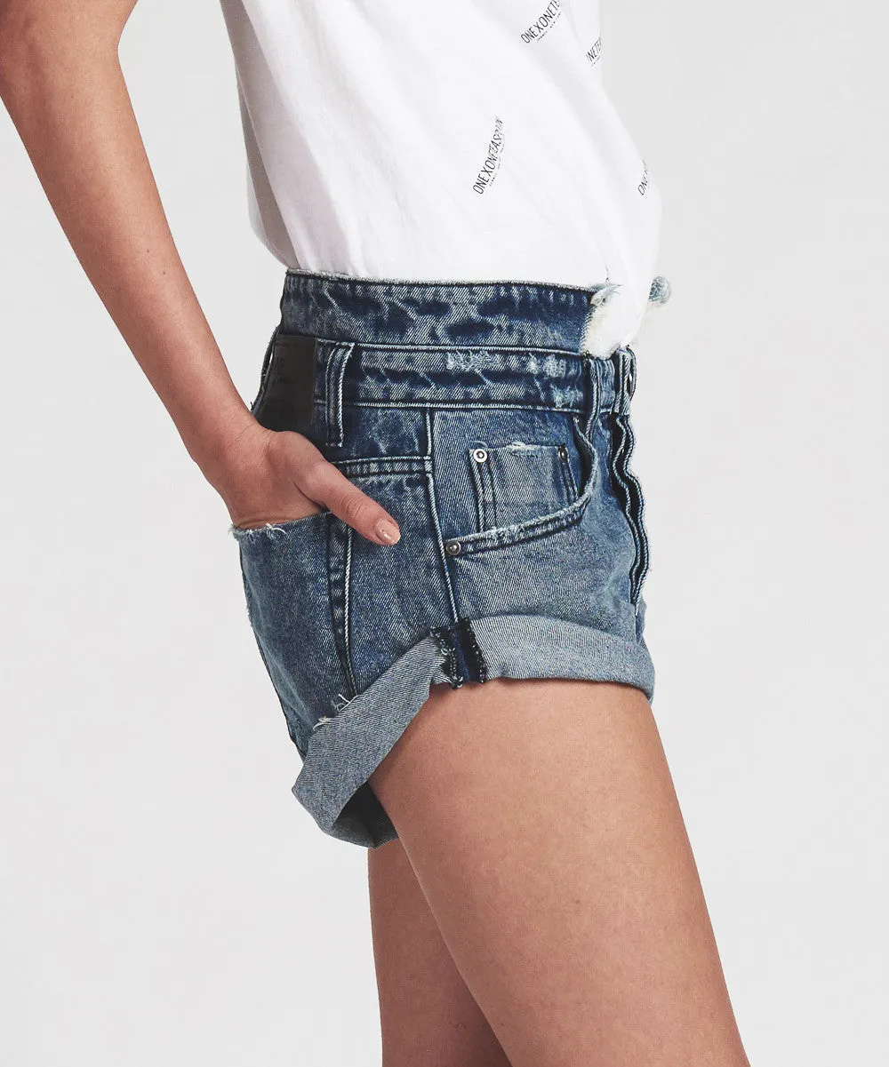 One Teaspoon Blue Society Bandits Jean Shorts Cut Offs