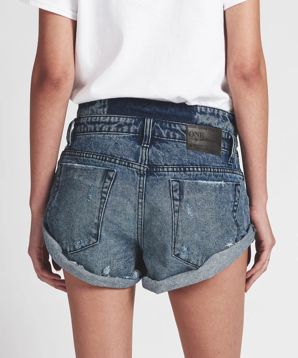 One Teaspoon Blue Society Bandits Jean Shorts Cut Offs