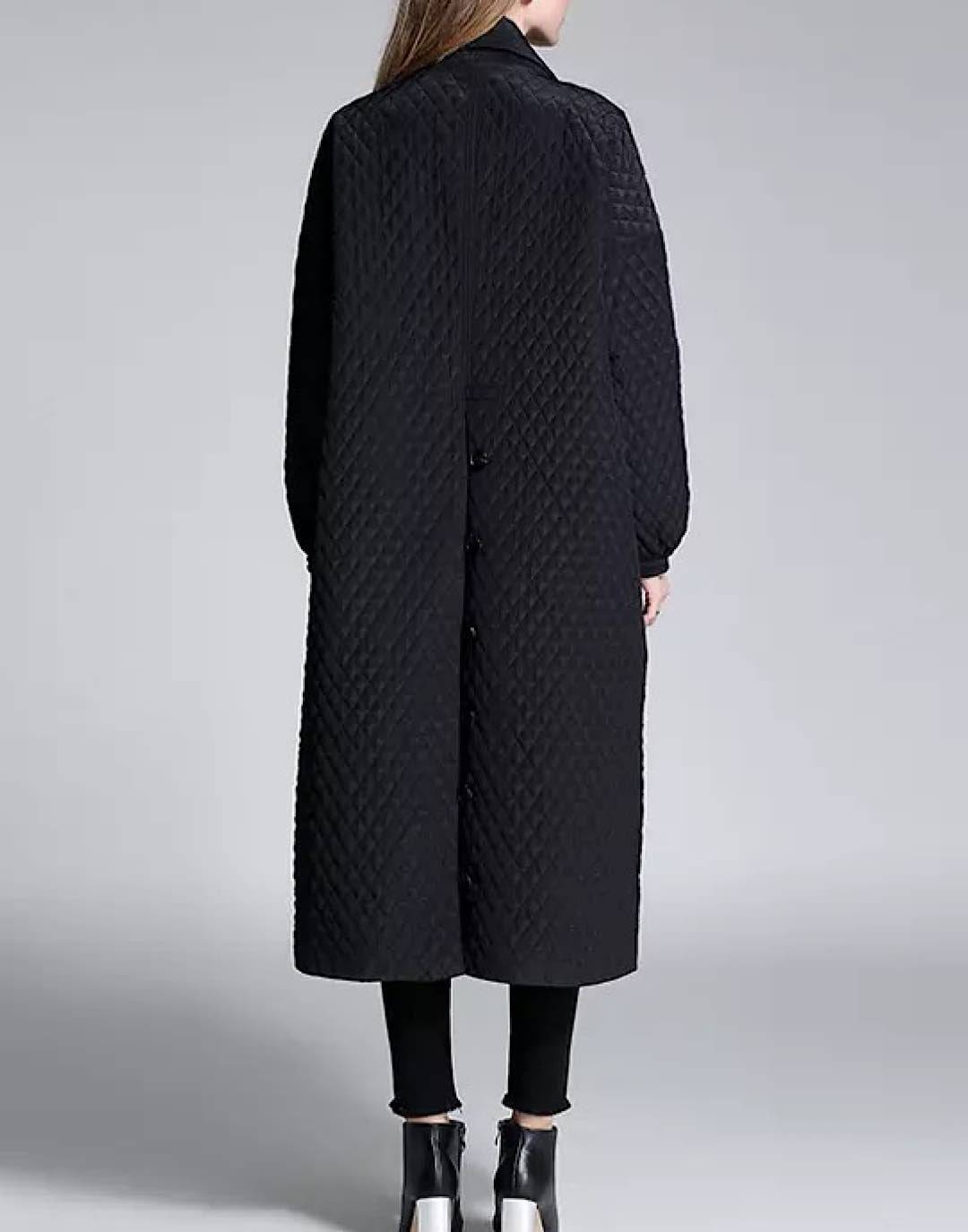 Padded Grid Patterned Loose Coat