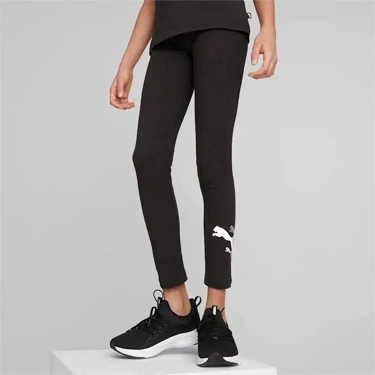 PUMA JUNIOR ESSENTIALS+ LOGO LAB BLACK TIGHTS