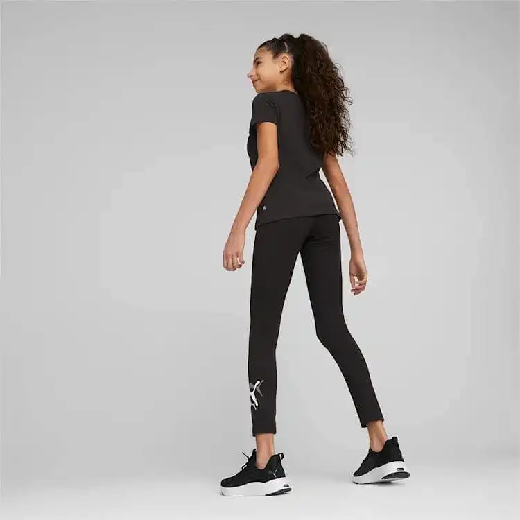 PUMA JUNIOR ESSENTIALS+ LOGO LAB BLACK TIGHTS