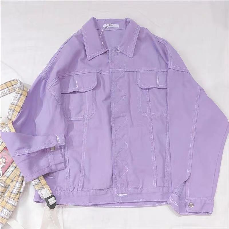 PURPLE DENIM COAT BY24067