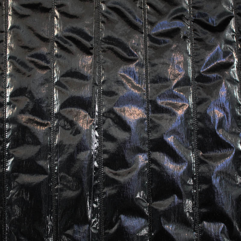 Ready Quilted Polyester Jacketing - Timmy - Shiny Black