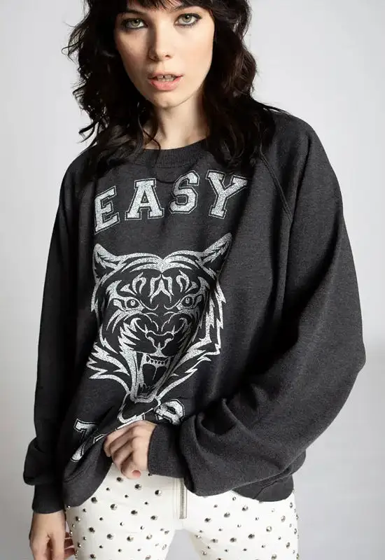 Recycled Karma - Easy Tiger Fleece Sweatshirt - Vintage Black