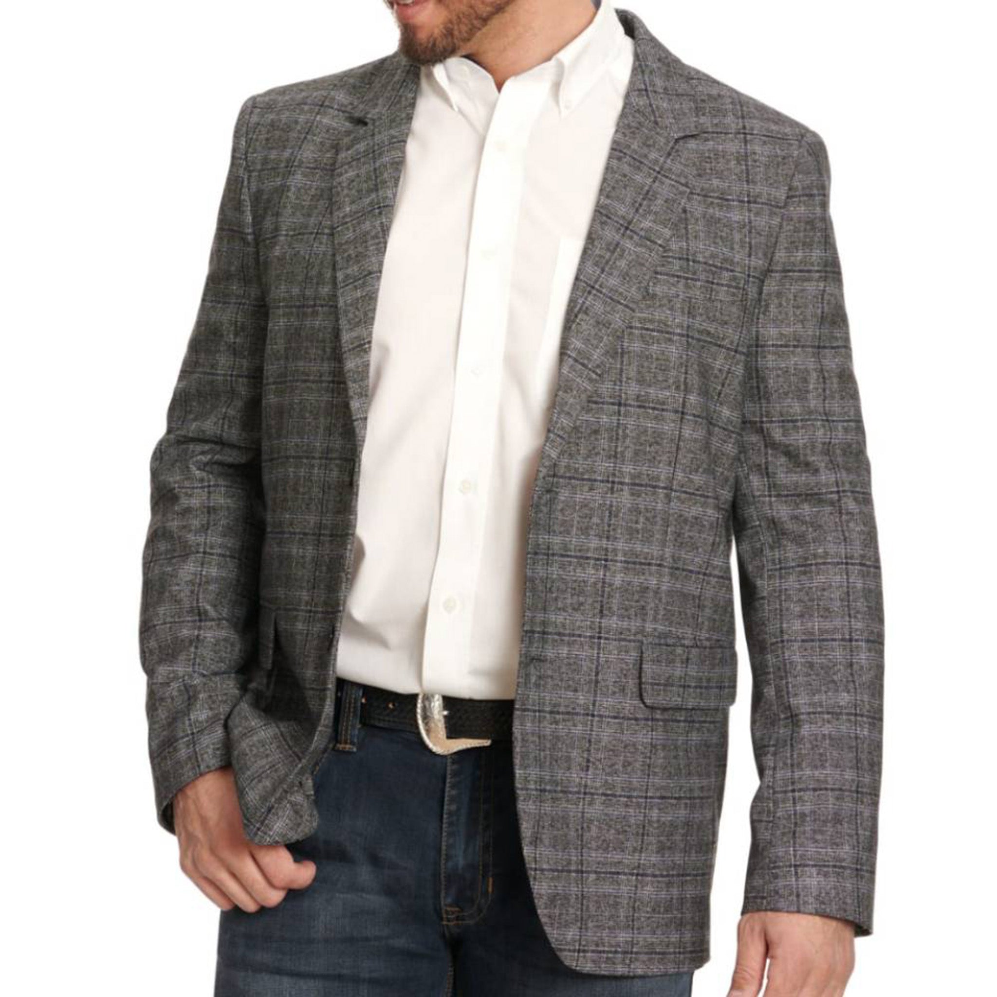 Rock & Roll Men's Charcoal Plaid Sports Coat